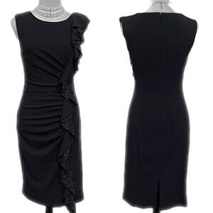 EUC - Tracy Reese Lace Ruffle Ruched Shift Dress